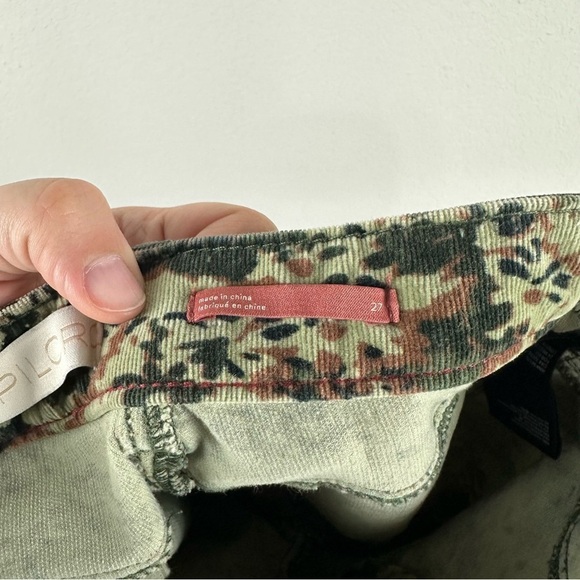 Pilcro Anthropologie Green Brown Moss High Rise Skinny Corduroy Pants Size 27 - Picture 6 of 10